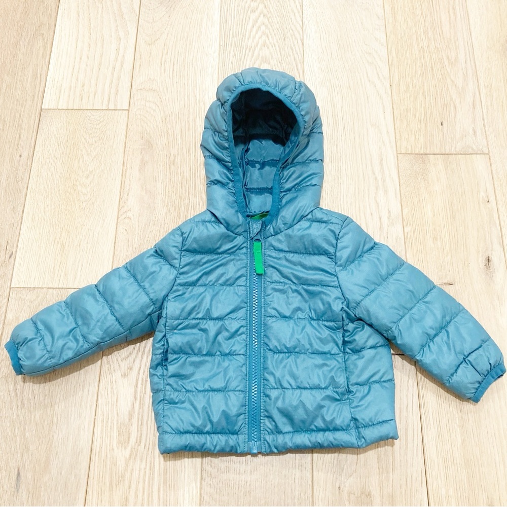 Primary Light Blue Puffer Jacket for Kids 6-12 months